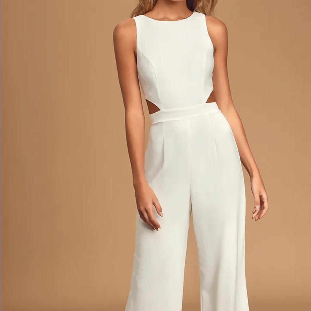 Lulus white full length jumpsuit